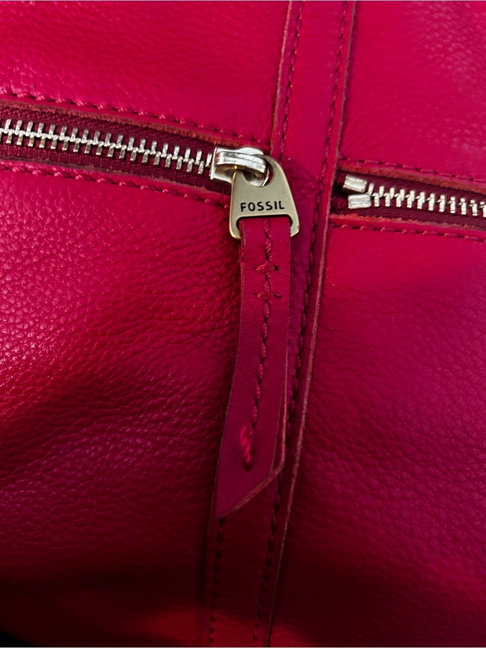 Fossil Erin Crossbody Bag in Genuine Red Leather - Picture 12 of 16